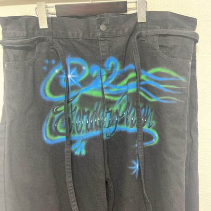 TENDER PERSON Black Super Wide Baggy Denim #QYDCBR