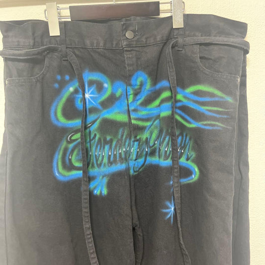 TENDER PERSON Black Super Wide Baggy Denim #QYDCBR