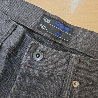 Dark Gray Straight Denim #QO1XI0