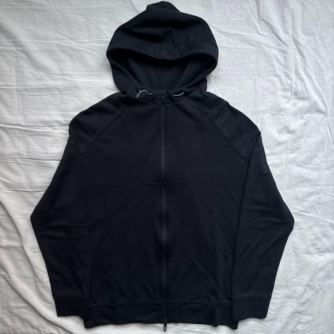 22SS EMPORIO ARMANI Hoodie Black with Back Logo Patch #QY98HG