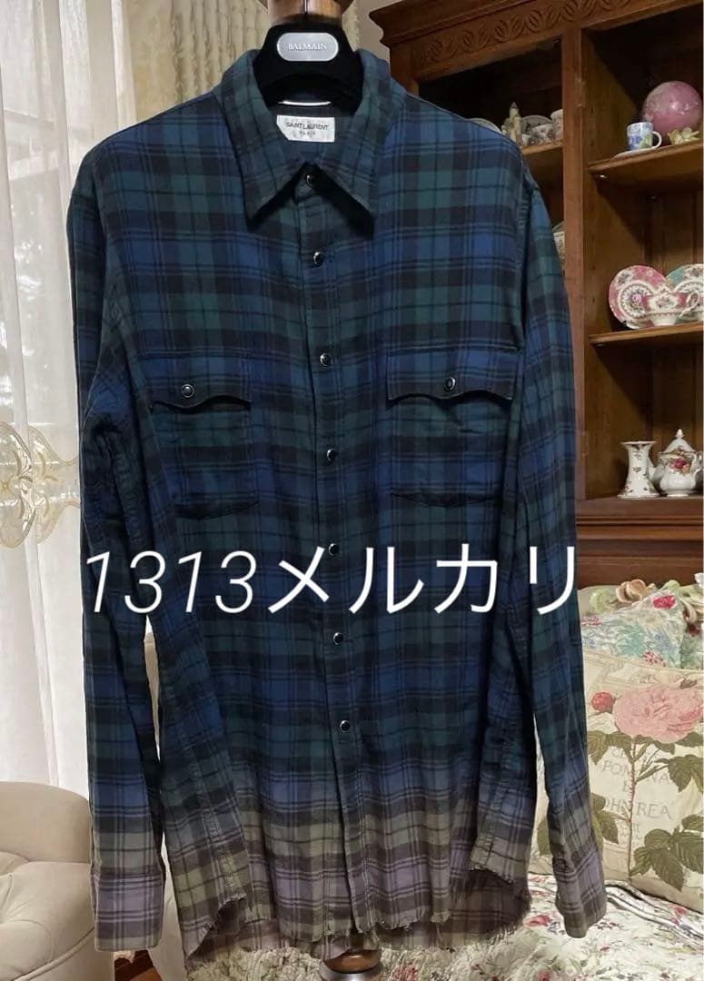 SAINT LAURENJT cut-off gradient shirt #QY72YK