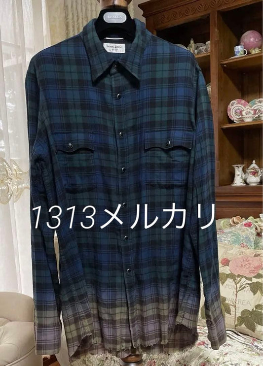SAINT LAURENJT cut-off gradient shirt #QY72YK