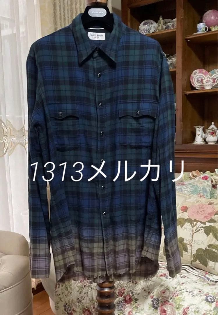 SAINT LAURENJT cut-off gradient shirt #QY72YK