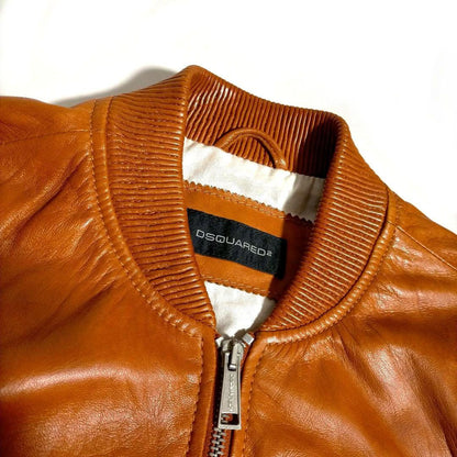Dsquared Lambskin Leather Jacket, Size 48 #PF4YFN