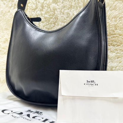 Old Coach Ergo Hobo Shoulder Bag Black Glove-Tanned Leather #QY5DHA