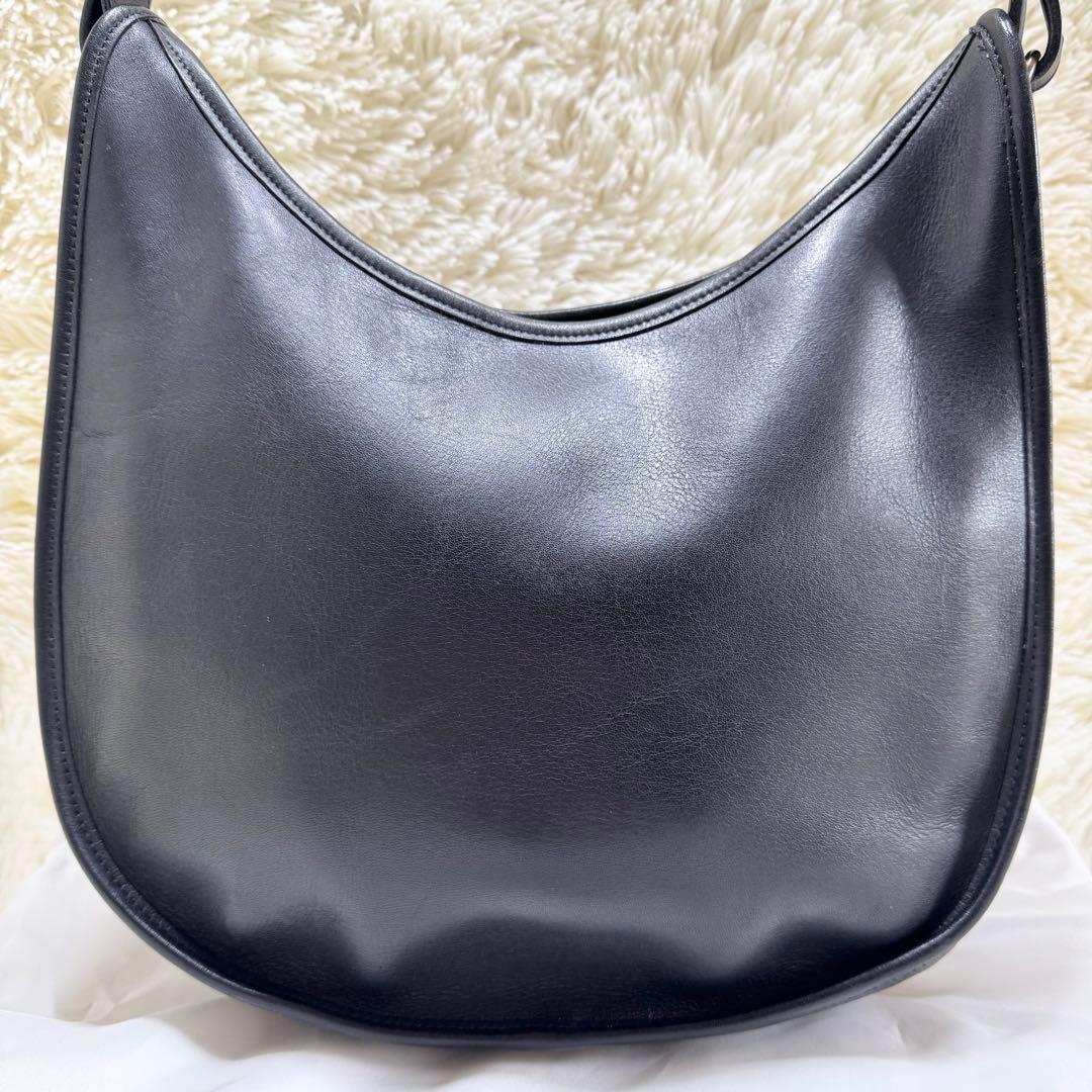 Old Coach Ergo Hobo Shoulder Bag Black Glove-Tanned Leather #QY5DHA