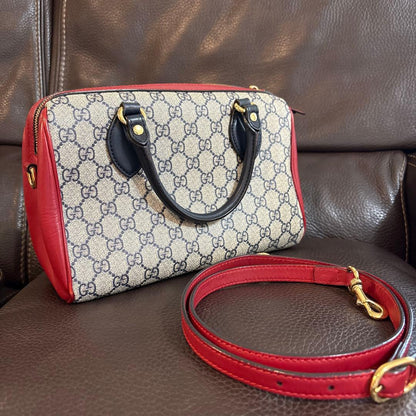 GUCCI GG pattern handbag in beige/red #PGAJWQ