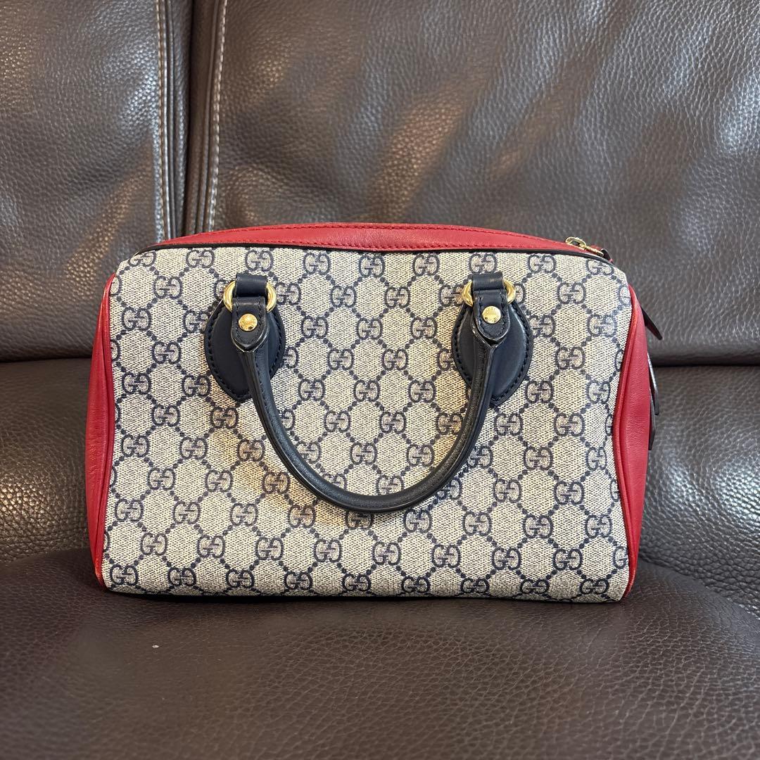 GUCCI GG pattern handbag in beige/red #PGAJWQ