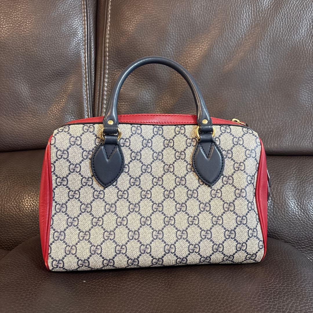 GUCCI GG pattern handbag in beige/red #PGAJWQ
