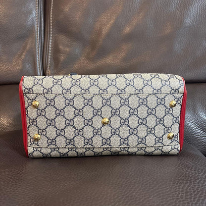 GUCCI GG pattern handbag in beige/red #PGAJWQ