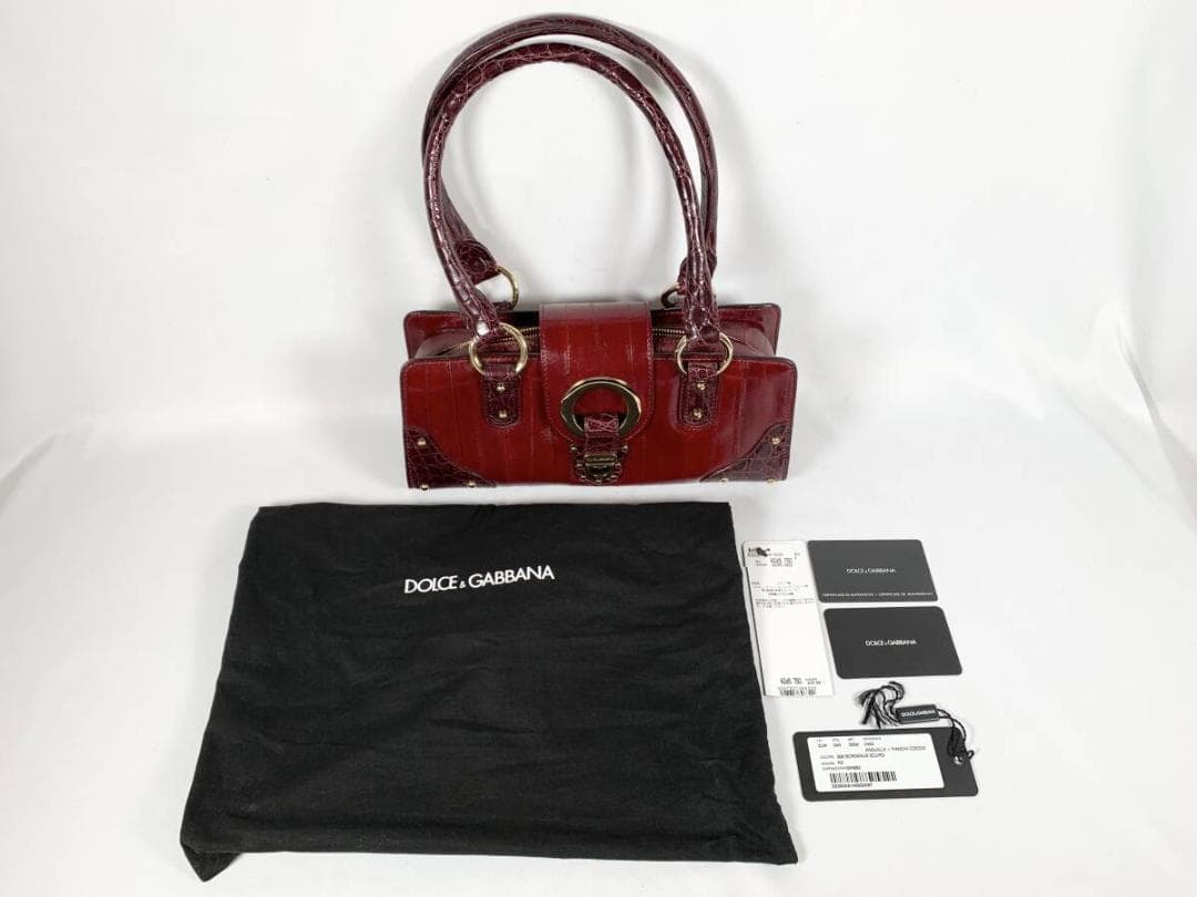 Dolce & Gabbana Eel Skin Leather Handbag Exotic Mint #QYGXS8