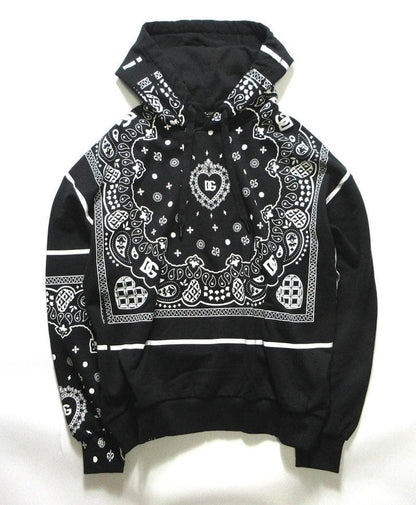Dolce & Gabbana Bandana Print Hoodie in Black #QYL0HN