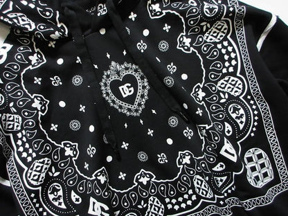 Dolce & Gabbana Bandana Print Hoodie in Black #QYL0HN