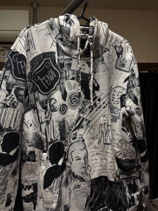 FENDI monochrome art hoodie #QY735I
