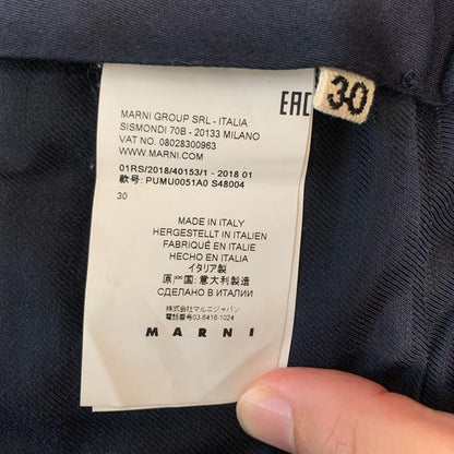 MARNI Men's High Wool Blend Slacks, Navy, Size 30 #QYEDLP