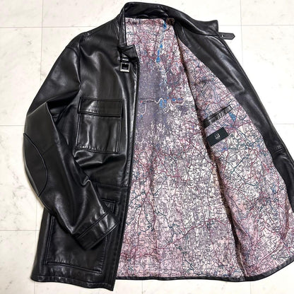 London Map Dunhill Lamb Leather Jacket x Silk #QYEDQY