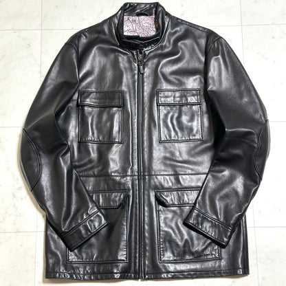 London Map Dunhill Lamb Leather Jacket x Silk #QYEDQY
