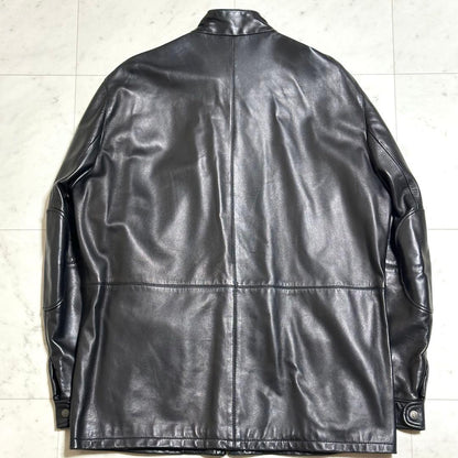 London Map Dunhill Lamb Leather Jacket x Silk #QYEDQY