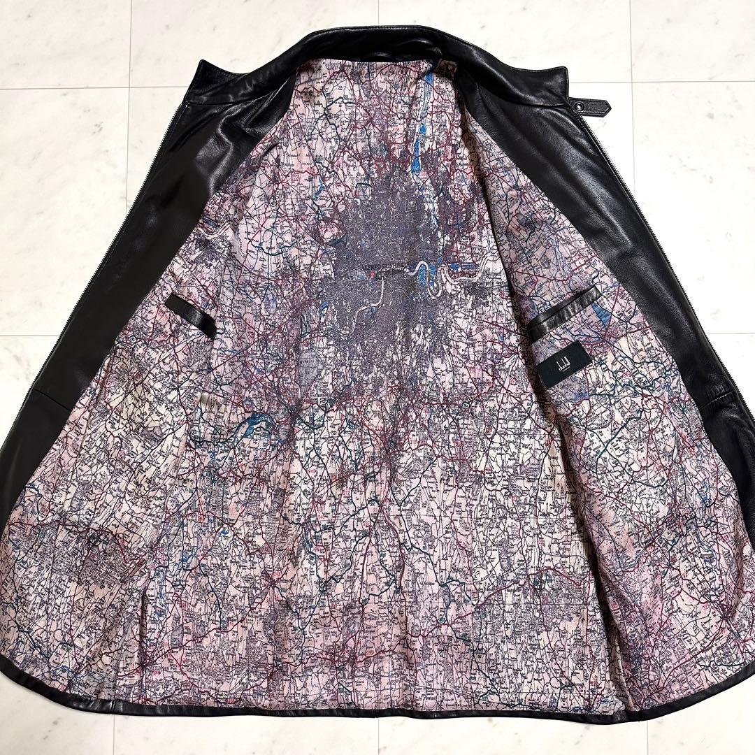 London Map Dunhill Lamb Leather Jacket x Silk #QYEDQY