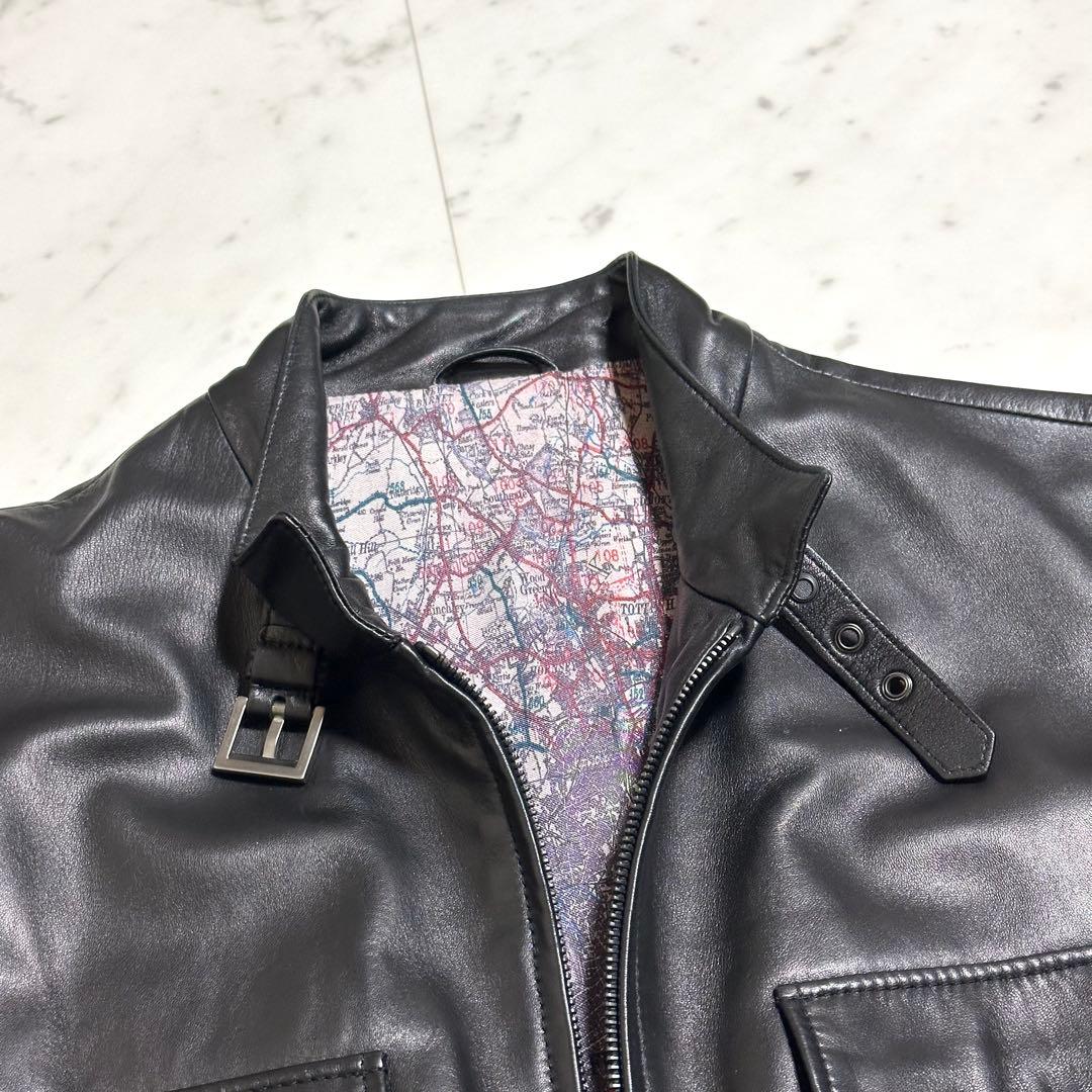 London Map Dunhill Lamb Leather Jacket x Silk #QYEDQY