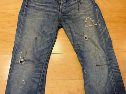 Levi's WWII Model Levi's 501 Distressed Straight Denim #PCJ3Q3