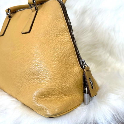 PRADA Vintage Handbag Yellow Lightweight Canvas W34 H20 D15cm #QYKE1I
