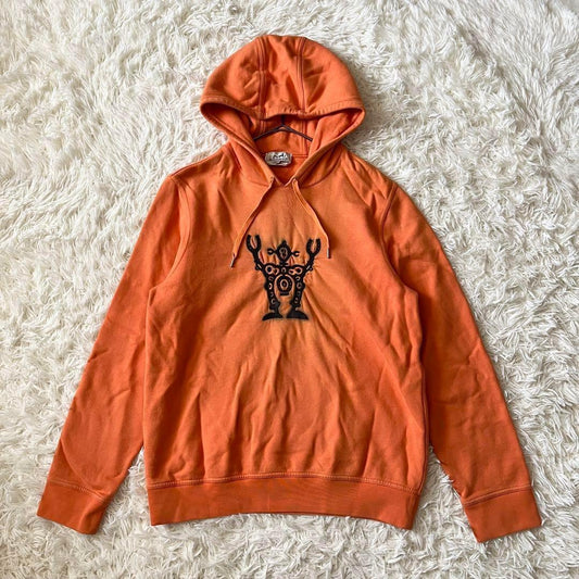 HERMES Hello Mr. Falier Orange Hoodie #QYD39X