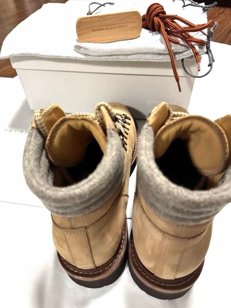 Brunello Cucinelli Nubuck Boots in Beige Mouton #QYBKTX