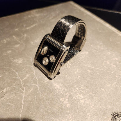 SEIKO model black face quartz analog wristwatch #QYC8MD