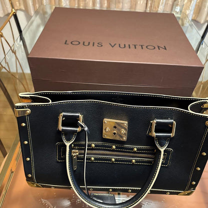 LOUIS VUITTON Suhali Black Leather Handbag with Box #QYDYGU