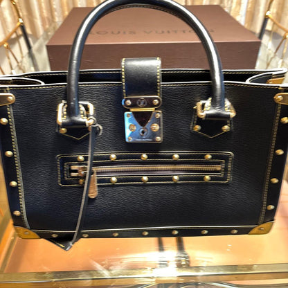 LOUIS VUITTON Suhali Black Leather Handbag with Box #QYDYGU