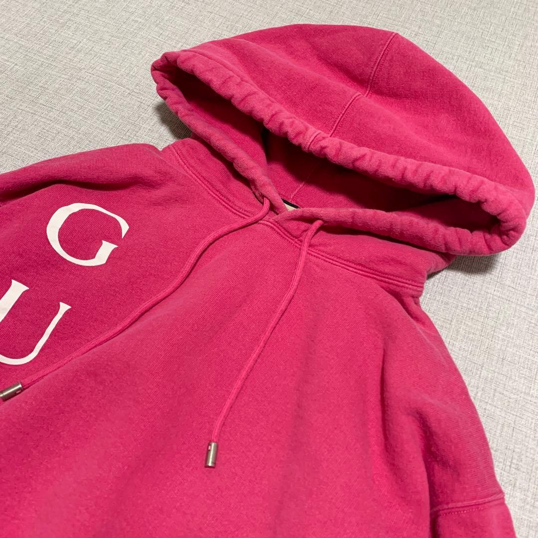 GUCCI 100th Anniversary Hoodie, Pink, Logo, Size L #QYJXPZ