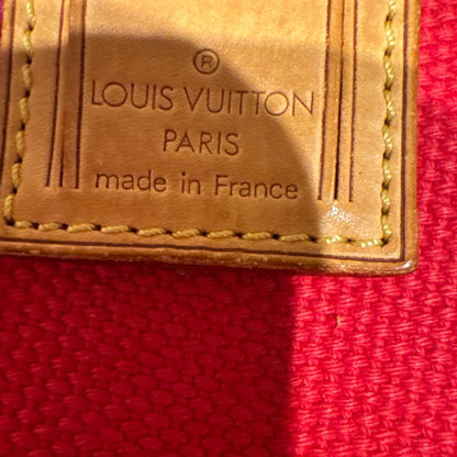 A4 size LOUIS VUITTON Antigua handbag, leather and canvas. #QYEUSJ