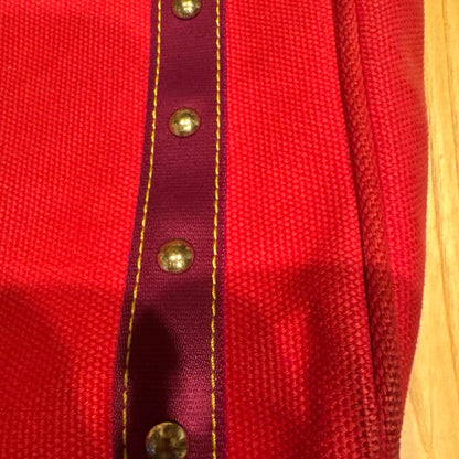 A4 size LOUIS VUITTON Antigua handbag, leather and canvas. #QYEUSJ