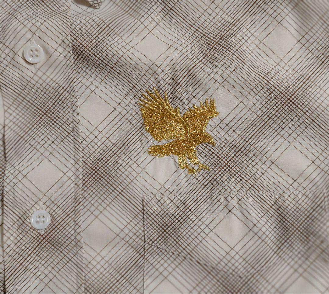 Dior Homme Gold Eagle Embroidered Check Shirt, Eddie Style, 2005 Autumn/ #QY72S3