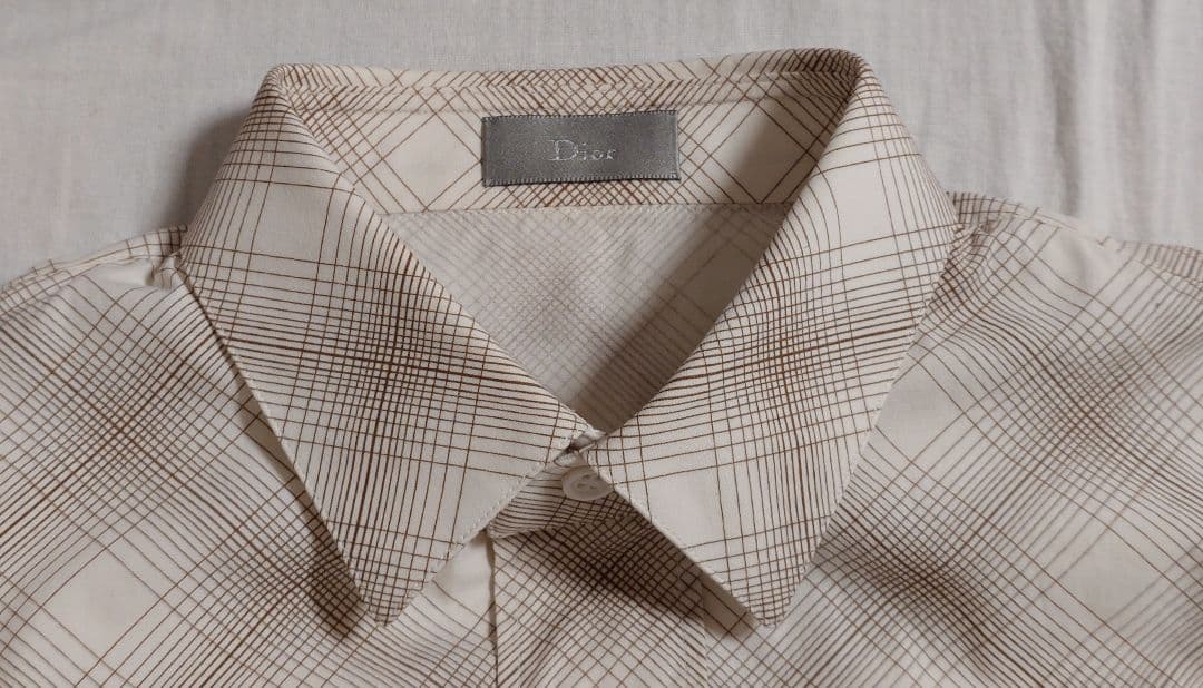 Dior Homme Gold Eagle Embroidered Check Shirt, Eddie Style, 2005 Autumn/ #QY72S3