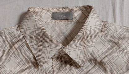 Dior Homme Gold Eagle Embroidered Check Shirt, Eddie Style, 2005 Autumn/ #QY72S3