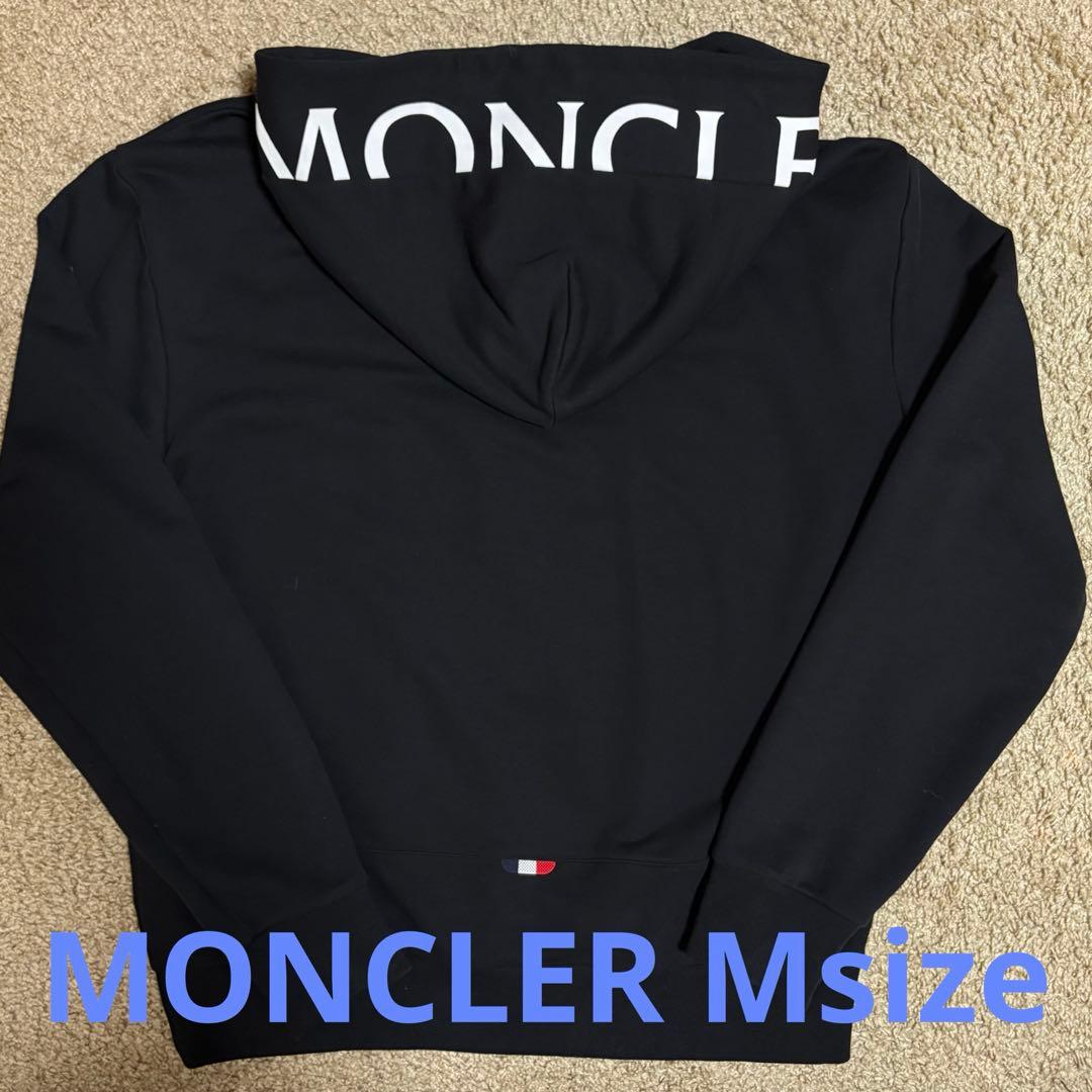MONCLER black hoodie with front zipper #QY9NM5