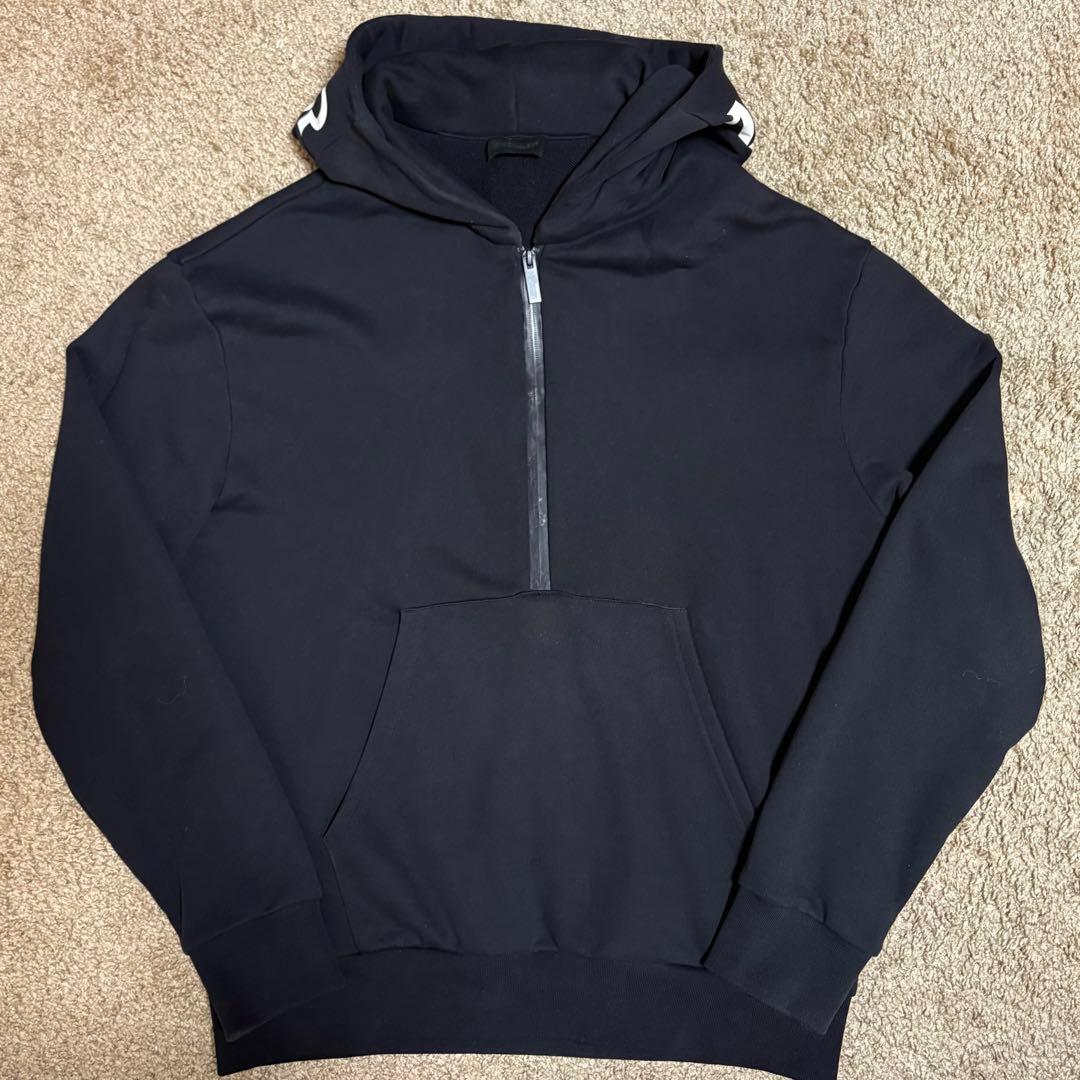 MONCLER black hoodie with front zipper #QY9NM5