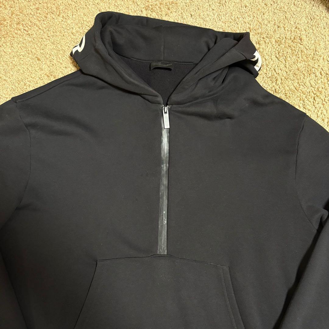 MONCLER black hoodie with front zipper #QY9NM5