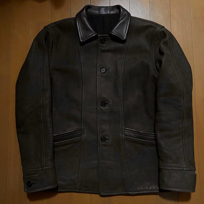 Dark brown leather tenderloin #QY7Q42