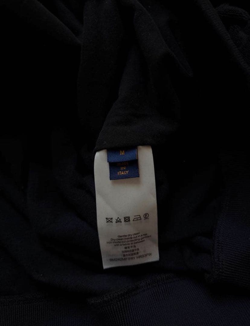 LOUIS VUITTON Monogram Terry Zip-Up Hoodie, Black, Size M #QYG2SM