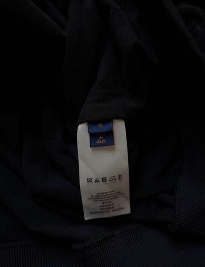 LOUIS VUITTON Monogram Terry Zip-Up Hoodie, Black, Size M #QYG2SM