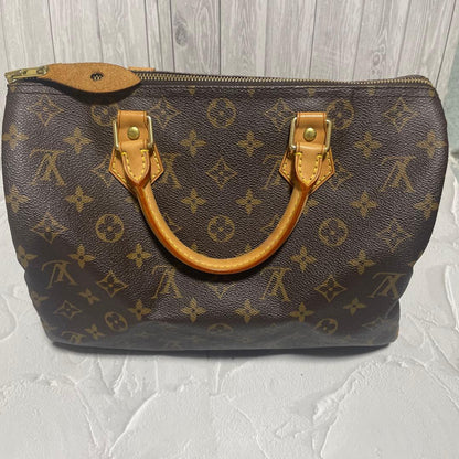LOUIS VUITTON Speedy 30 Brown Monogram Canvas Handbag #QY8DXL