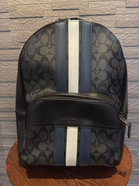 COACH Backpack Black Leather Used #QY9NCS