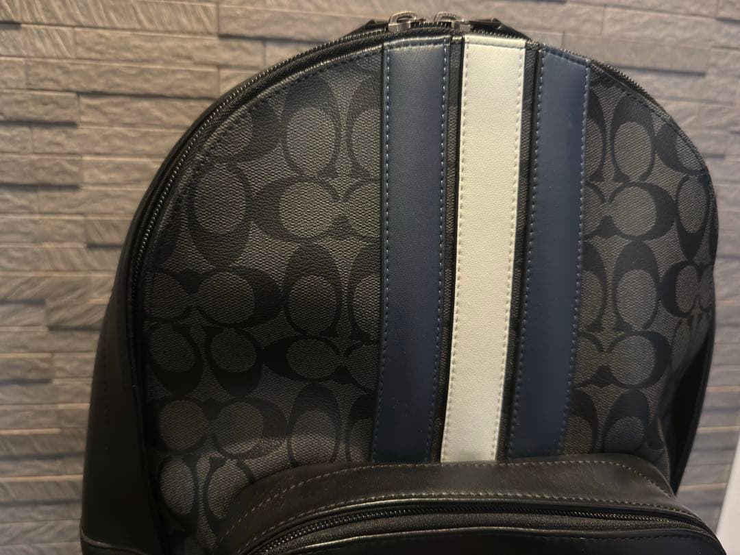 COACH Backpack Black Leather Used #QY9NCS