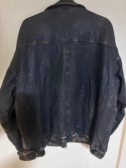 BEAMS 2024AW Distressed Leather Zip Blouson #QY0VLY