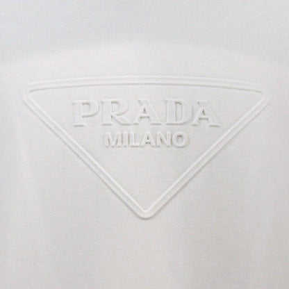 PRADA Hoodie Parka with Raised Letters, White, Prada #QYDXQ5