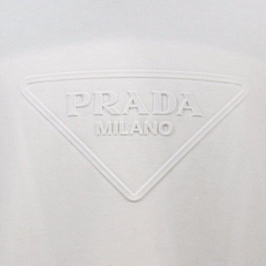 PRADA Hoodie Parka with Raised Letters, White, Prada #QYDXQ5