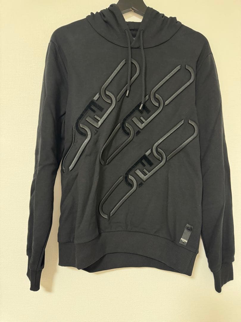 Fendi Men's Hoodie with Orlock Embroidery in Black #PFCVGH